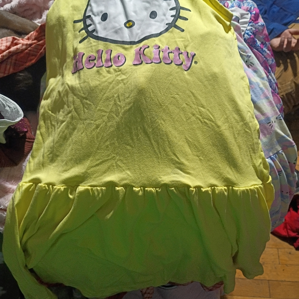 Hello Kitty Bright Yellow Tank Dress with Pink Logo